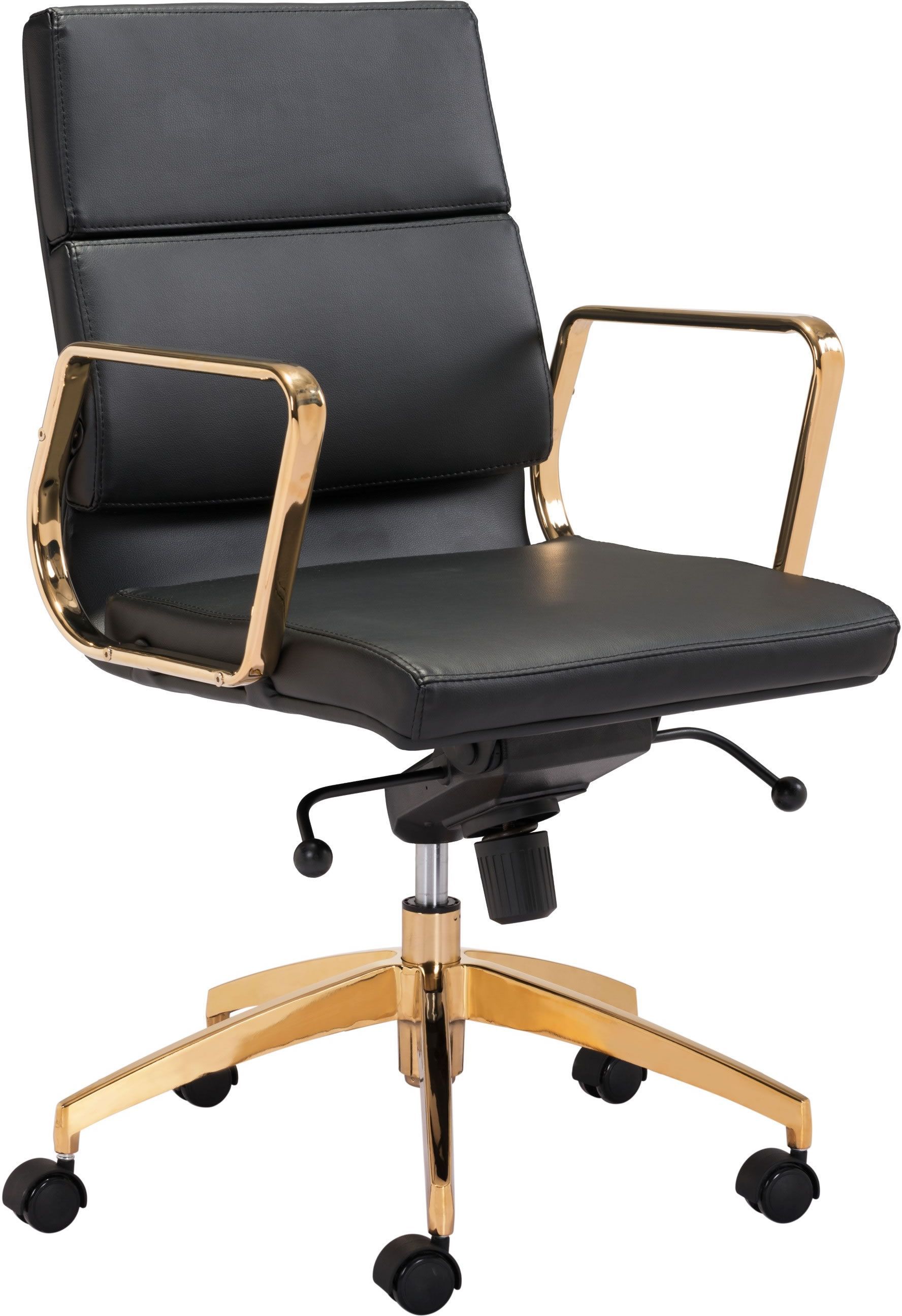 Scientist Low Back Office Chair Black Gold