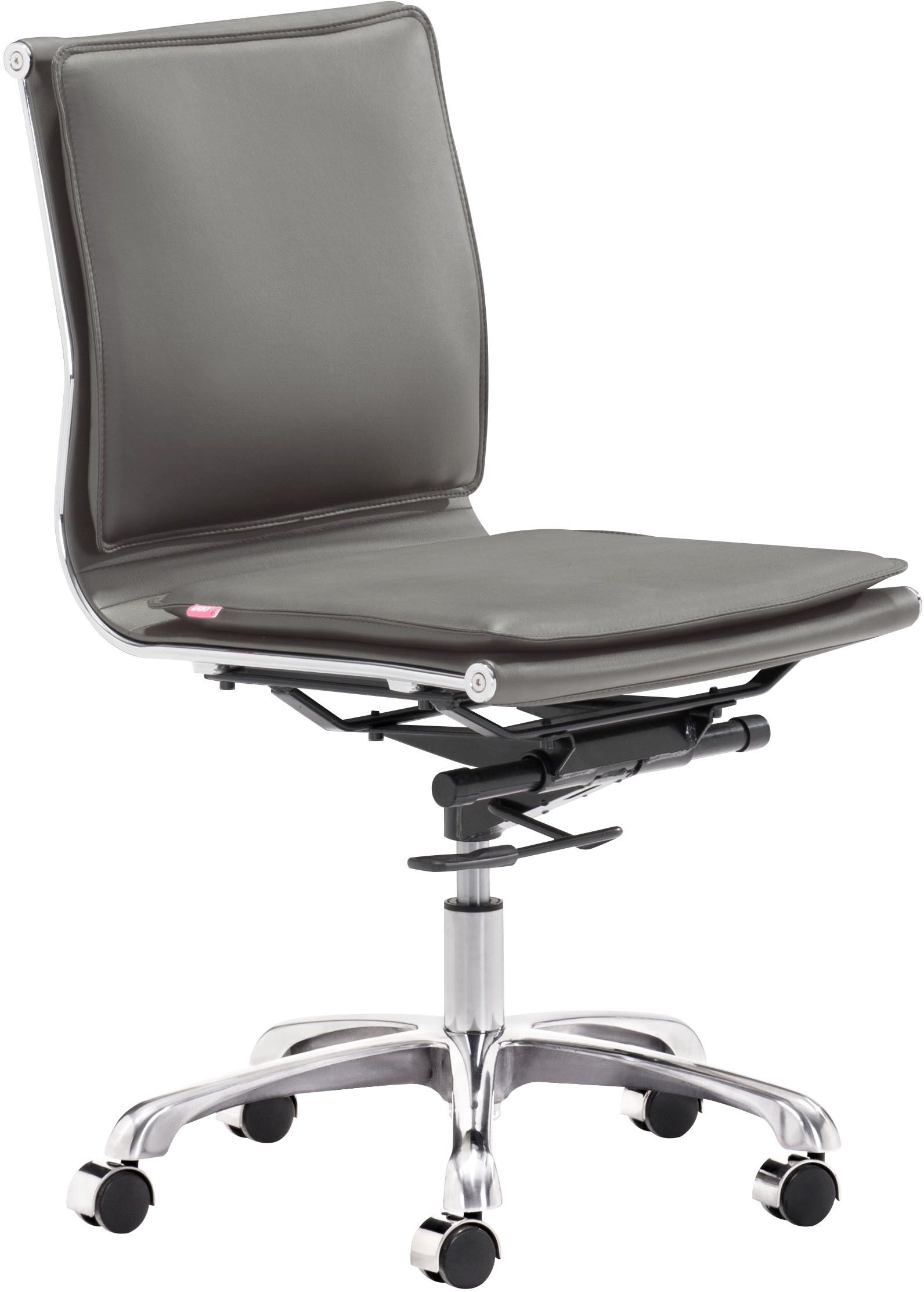 zuo modern lider plus armless office chair gray 215233 modern