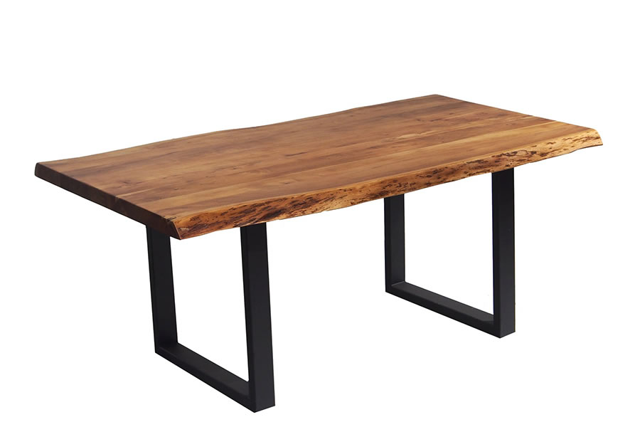 Corcoran Importation Zen Live Edge 72 Inch Dining Table Acacia Zen Live Edge 72 Inch Dining Table Acacia Black U Legs