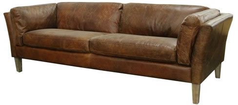 Lh Imports Cartwell Sofa Distressed Brown Leather Snh 04