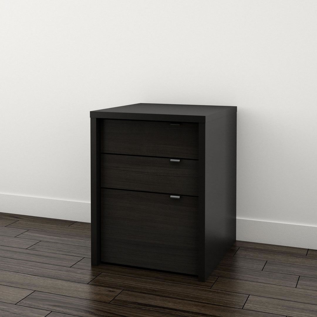 Nexera Sereni T 3 Drawer Filing Cabinet Black Ebony Nx 211206 Modern Furniture Canada