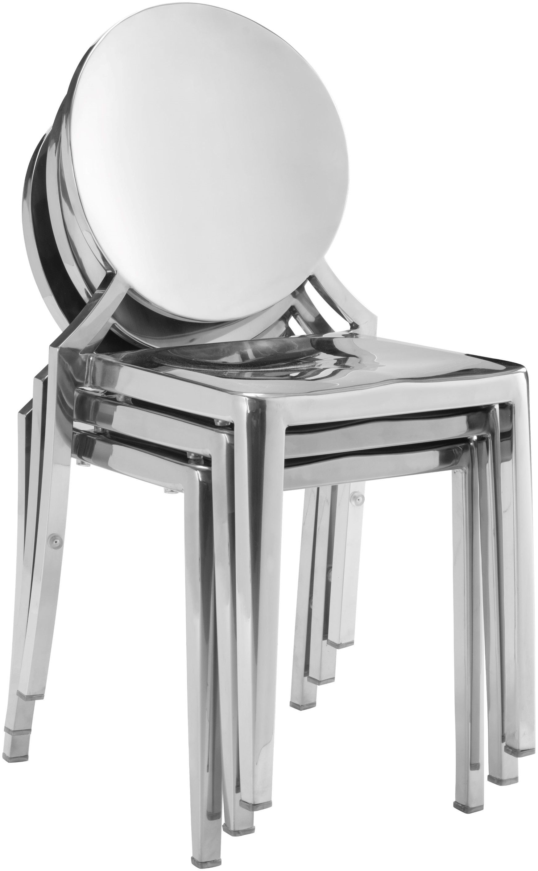 Zuo Modern Eclipse Dining Chair Set Of 2 Stainless Steel Eclipse Dining Chair Set Of 2 Stainless Steel