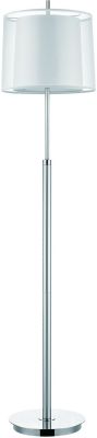 Nimbus Floor Lamp (1 Light - Metallic Silver and Polished Chrome and Sheer Snow Shantung)