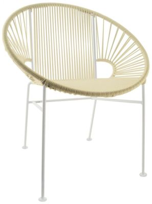 Concha Chair (Ivory Weave on White Frame)