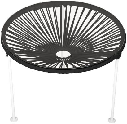 Zicatela Table (Black Weave on White Frame)