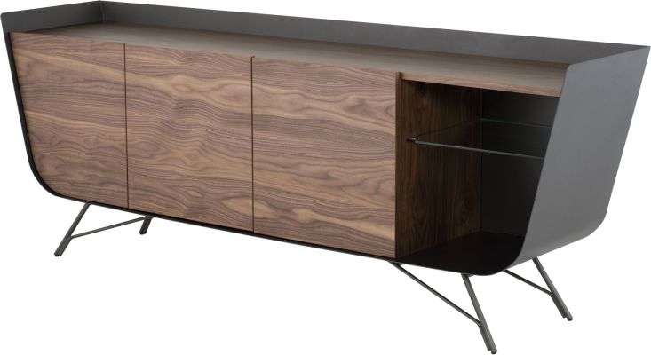 Noori Sideboard Cabinet (Walnut with Titanium Base)