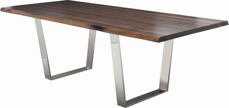 Versailles Dining Table (Medium - Seared Oak with Silver Legs)