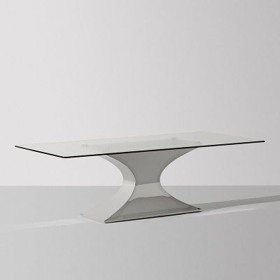 Praetorian Dining Table (Medium - Glass with Silver Base)