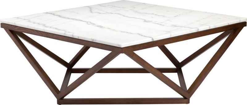 Jasmine Coffee Table (White with Walnut Base)