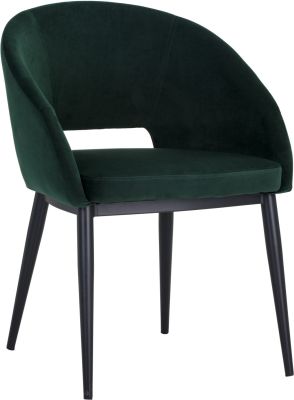 Thatcher Dining Armchair (Black & Deep Green Sky)