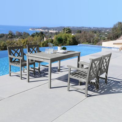 Laurentian 5 Piece Dining Set (Cross Back & Straight Leg Table)